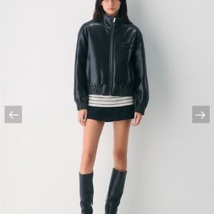 NEW Aritzia Josephine Faux Leather Bomber Jacket